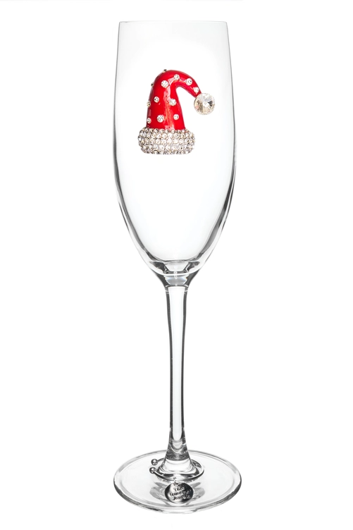 Christmas Sleigh Jeweled Stemmed Wine Glass