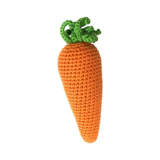 Carrot Hand Crocheted Rattle - 5-1/2-in - Mellow Monkey
