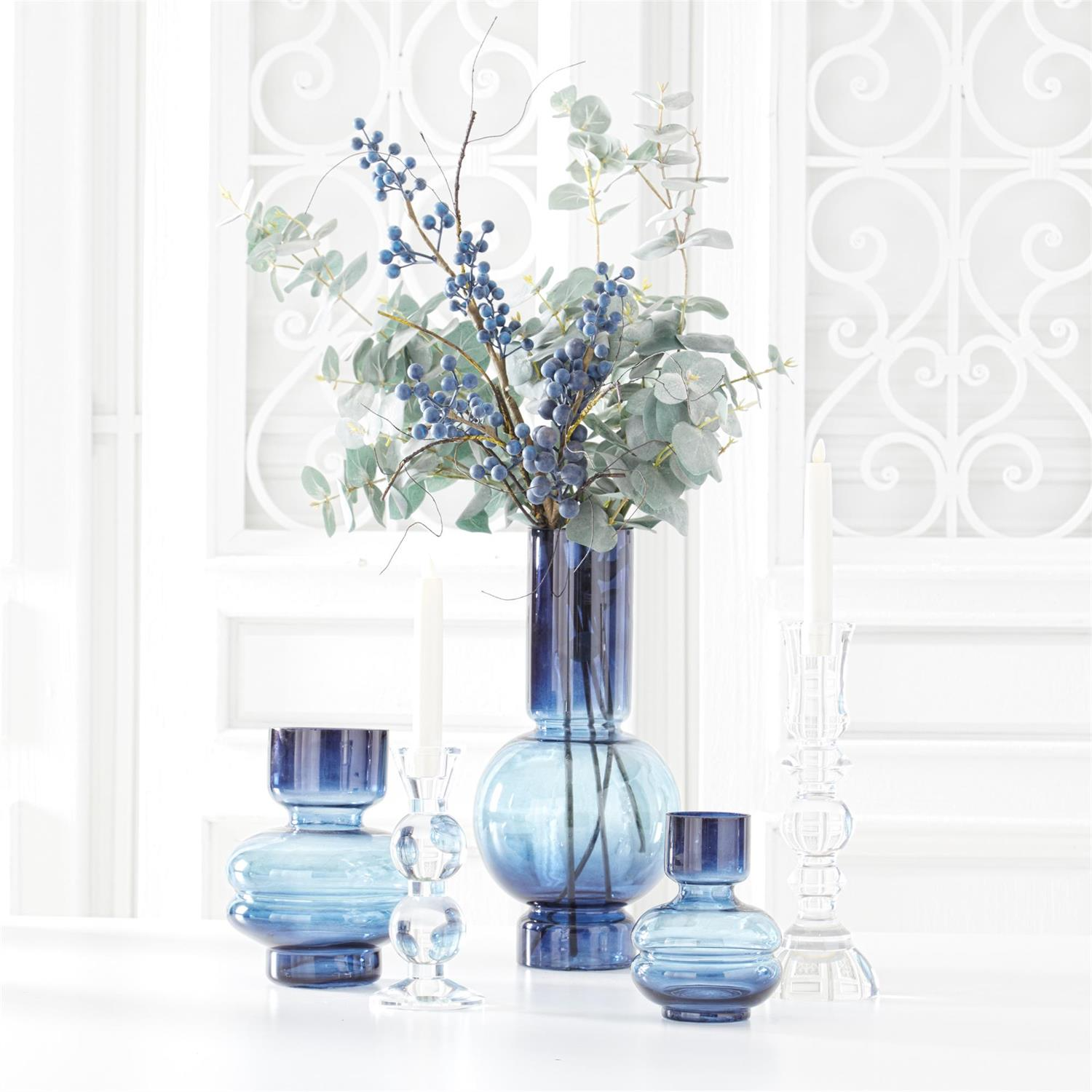 Blue Two-Tone Pot Belly Vase – Mellow Monkey