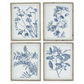 Blue and White Botanical Print in Wood Frame - 27-3/4-in - Mellow Monkey