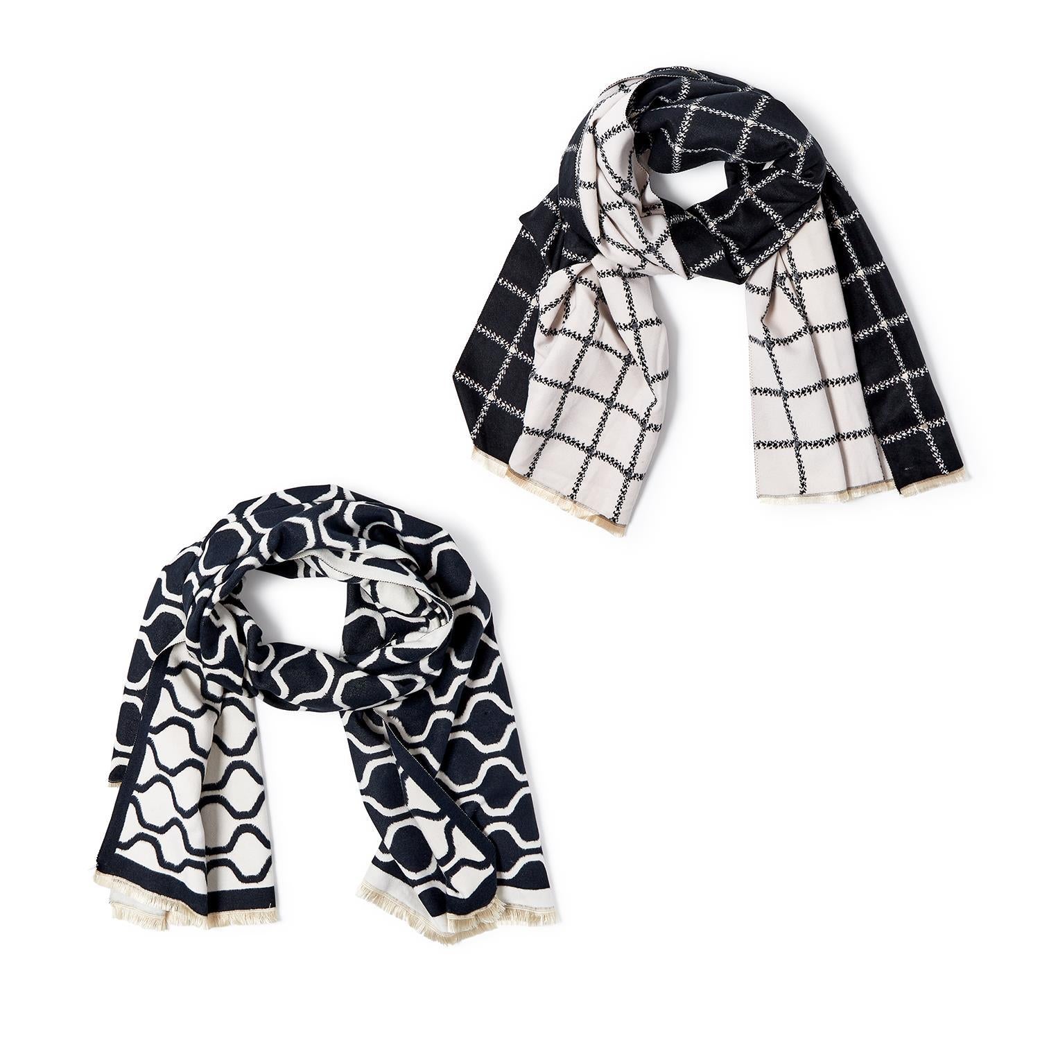 Black and White Double Sided - Scarf – Mellow Monkey