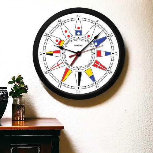 Nautical Flag Tide and Time Clock - 10-in - Mellow Monkey