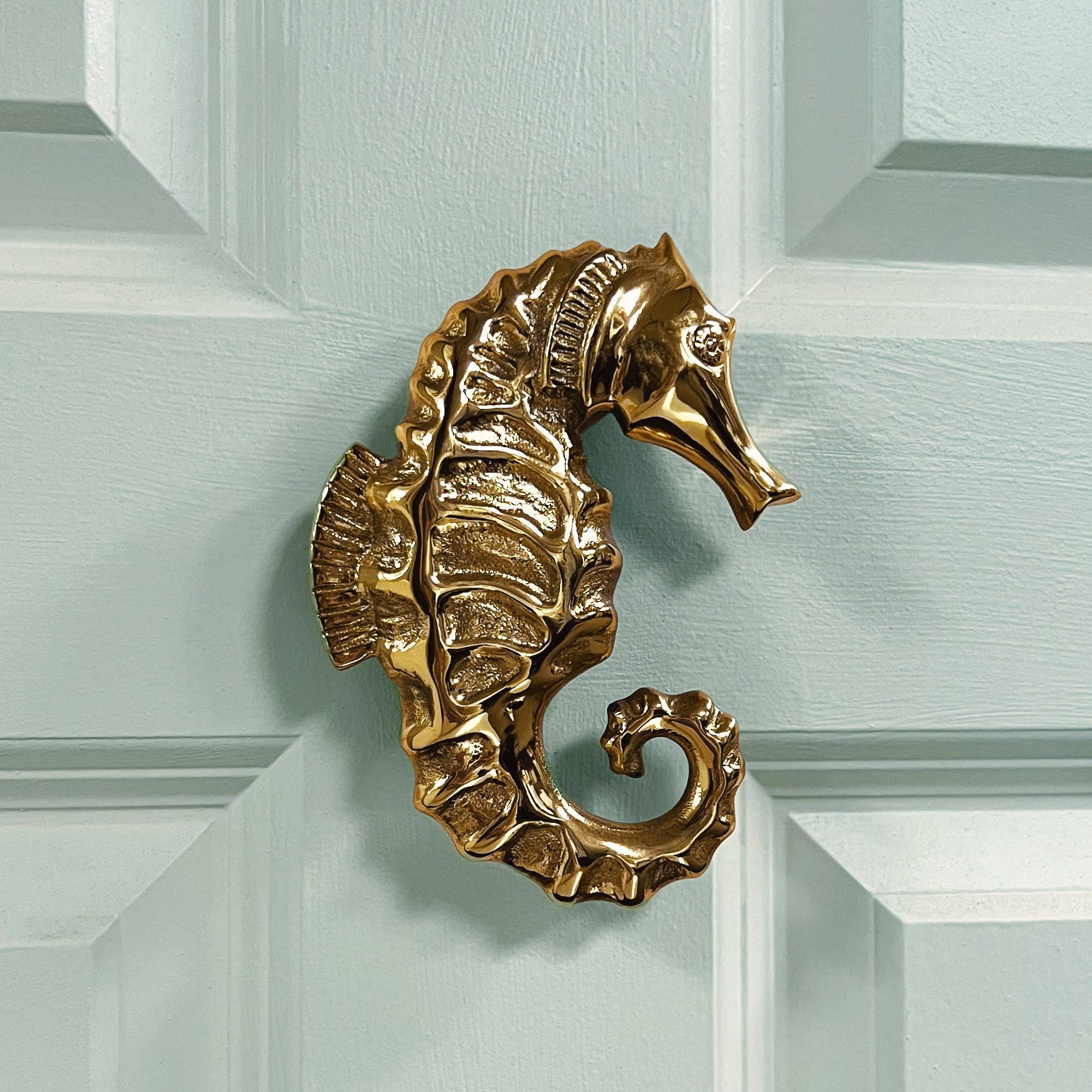 Seahorse Door Knocker - Brass – Mellow Monkey