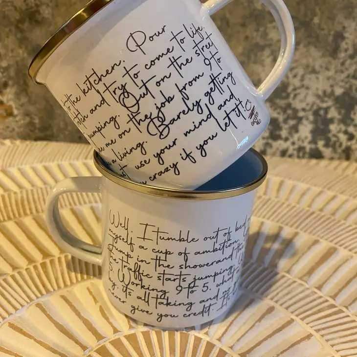 9 to 5 Lyric Enamel Mug