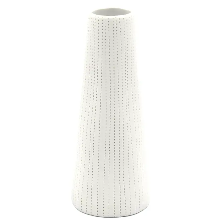 White Textured Koza Porcelain Bud Vase - 6" x 1.25" - Mellow Monkey