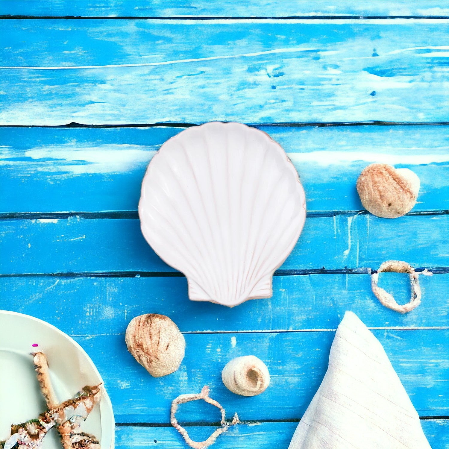 Seashell Dish - White - Coastal Inspired – Mellow Monkey