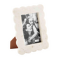 White Scalloped Edge Marble Picture Frame - For a 4-in x 6-in Photo - Mellow Monkey