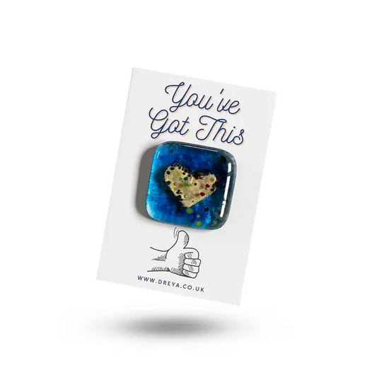 You've Got This - Fused Glass Pocket Charm on Card
