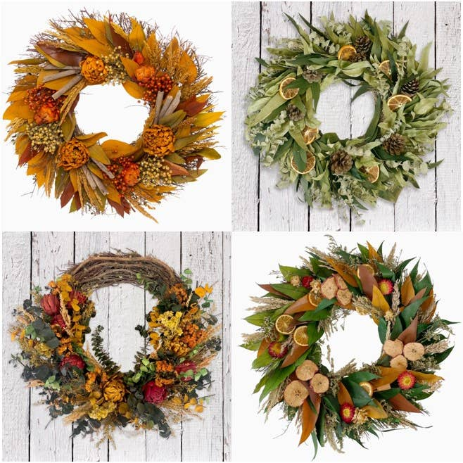 autumn wreathドライフラワーリース Fall Wreath - 18-in – Mellow Monkey