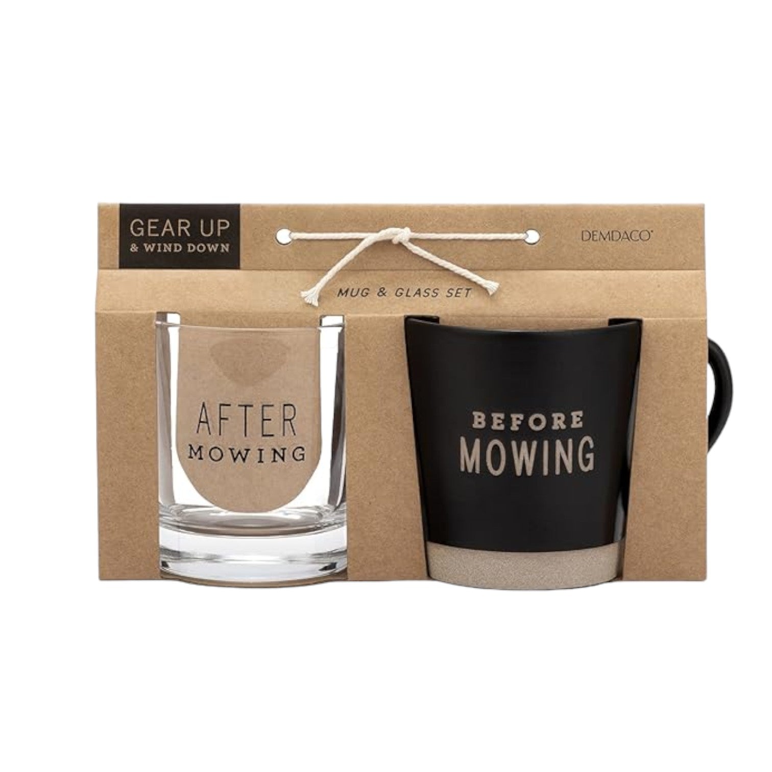 Before & After Mowing - Mug and Rocks Glass Set - Mellow Monkey