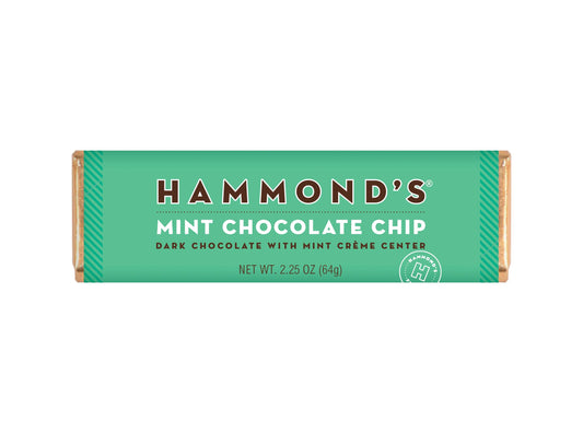 Candy Bar Mint Chocolate Chip - Dark Chocolate with Mint Crème Center 2.25-oz - Mellow Monkey