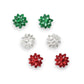 Green, Silver and Red Bow Trio Holiday Earrings