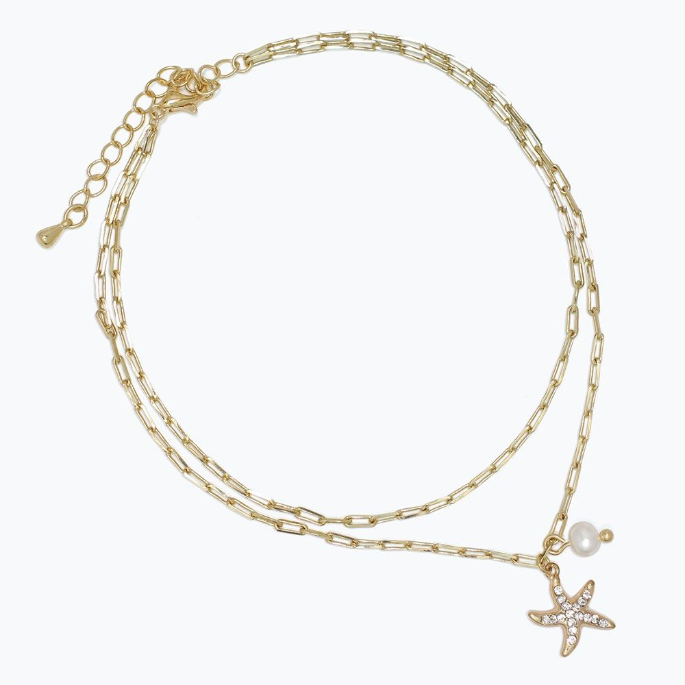 Gold Chain With Crystal Starfish - Anklet – Mellow Monkey