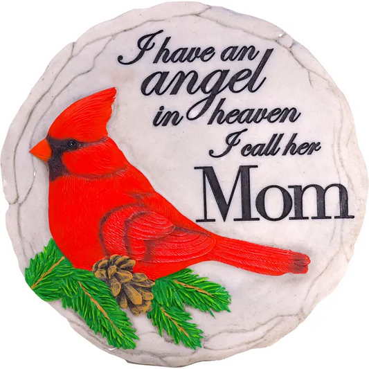 Mom in Heaven Cardinal - Stepping Stone and Wall Plaque - Mellow Monkey
