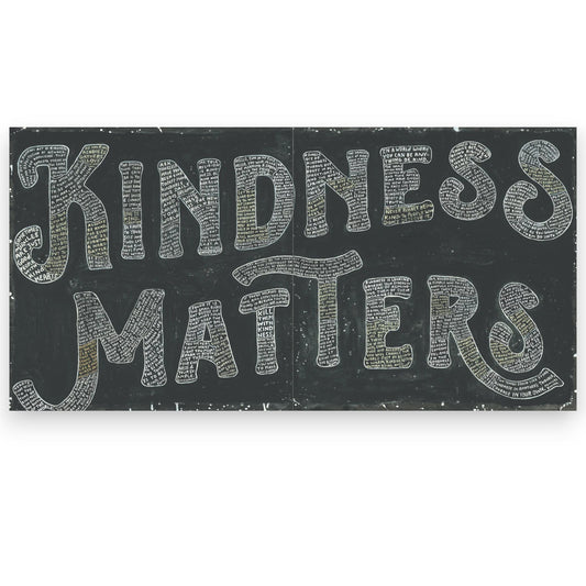 Sugarboo - Kindness Matters- Two Piece Gallery Wrap Panel Statement Wall Art 24-in - Mellow Monkey