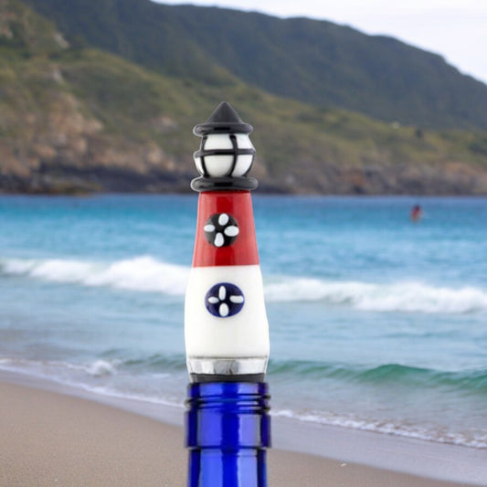 Glass Lighthouse Bottle Stopper