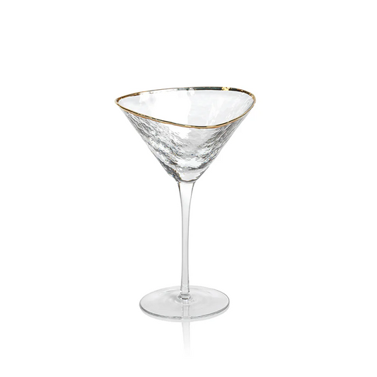 Aperitivo Triangular Martini Glass - Gold Rim