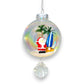 Santa and Surfboard Ornament with Magnetic Crystal - 7-in - Mellow Monkey