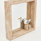 Driftwood Mirror With Gull On Coastal Piling - Square 13.3-in - Mellow Monkey