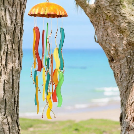 Coral Jellyfish Wind Chime - 17-in