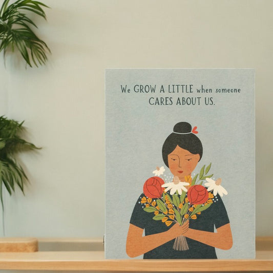 Love Muchly Greeting Card - Thank You - "We Grow a Little When Someone Cares About Us."