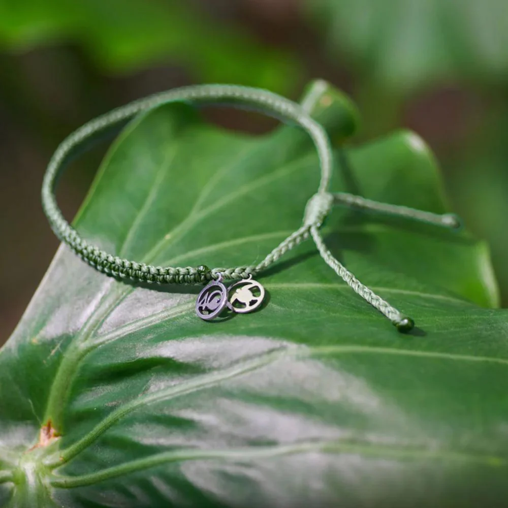 4Ocean Unisex Loggerhead Sea Turtle Braided Bracelet - Green