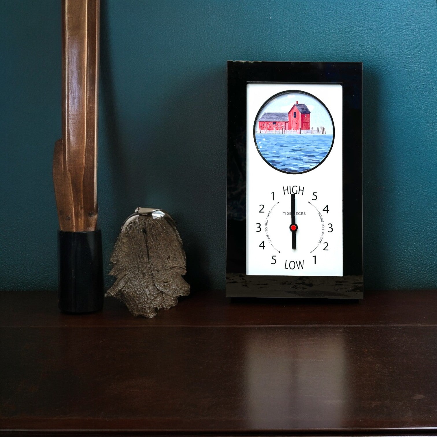 Tidepieces Rockport Motif Tide Clock Black Flat Panel Mellow Monkey
