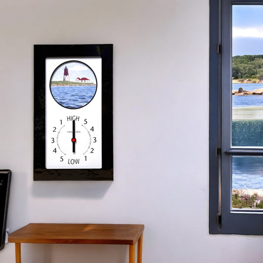 Tidepieces - Point Judith Light Tide Clock - Black Flat Panel