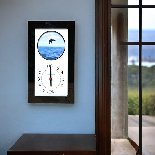 Tidepieces - Great White and Seal Tide Clock - Black Flat Panel