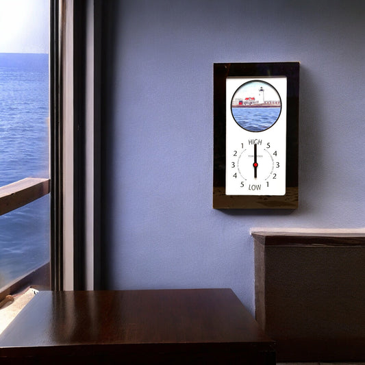 Tidepieces - Portsmouth Harbor Light Tide Clock - Black Flat Panel
