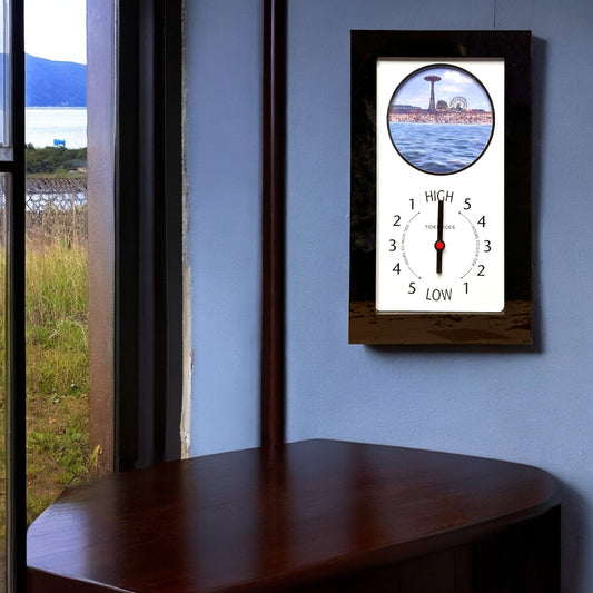 Tidepieces - Coney Island Mermaid Tide Clock - Black Flat Panel