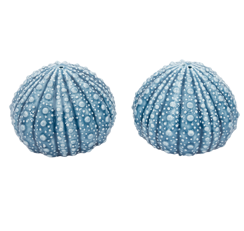 Sea Urchin Salt and Pepper Shaker Set Set of 2 23/4in. Mellow