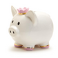 Ceramic Piggy Bank - Pink Crown - 6-in - Mellow Monkey