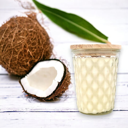 Creamy Coconut Vanilla - Swan Creek Timeless Crystal Jar 100% Soy Candle 12-oz - Mellow Monkey
