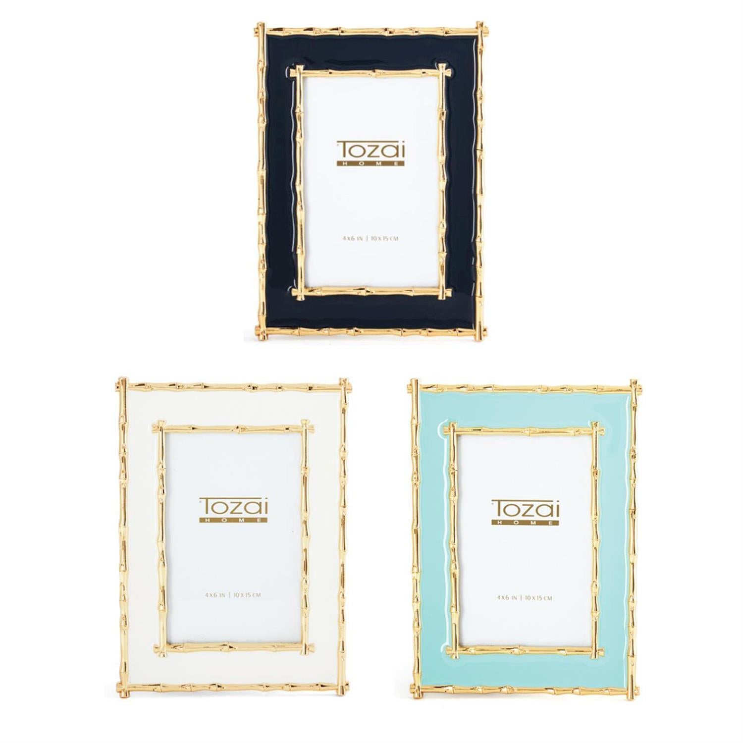 Brynn Gold Bamboo Border 4 x 6 Photo Frames in Assorted Colors
