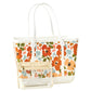 Everlasting Blooms - Carry-It-All Rubber Tote Bag with Zippered Pouch - Mellow Monkey