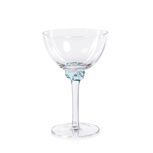 Azure Blue Colette Martini/Cocktail Optic Glass - Mellow Monkey
