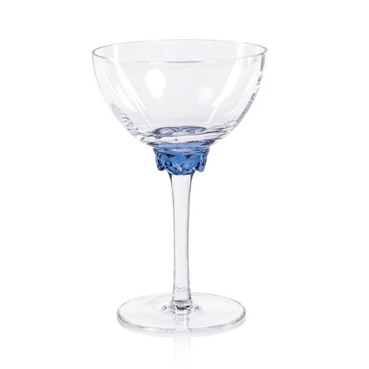 Sapphire Blue Colette Martini/Cocktail Optic Glass