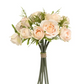 Light Champagne Rosebud Pre-Tied Bouquet Faux Flowers - 10" - Mellow Monkey