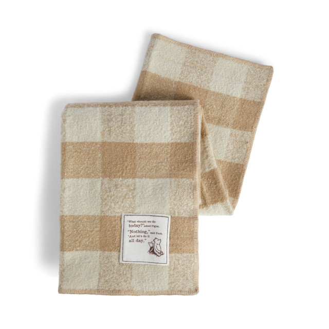 Nothing All Day - Tan Plaid Blanket - Mellow Monkey