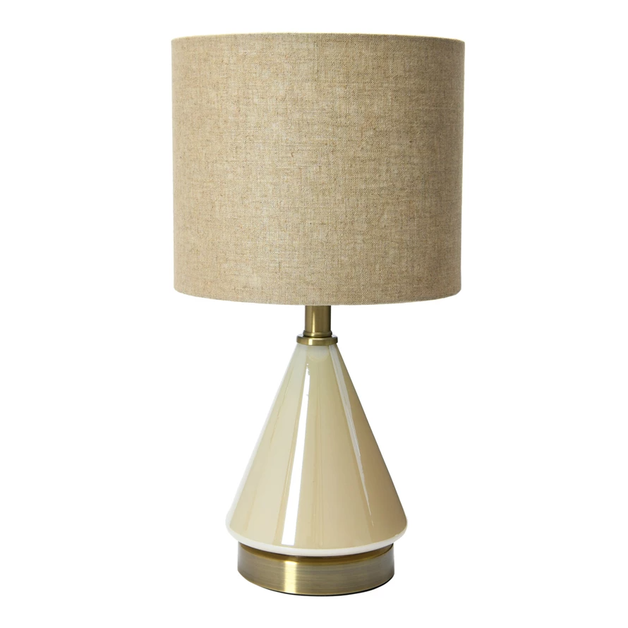 Glass Table Lamp with Linen Shade - 20"H - Mellow Monkey