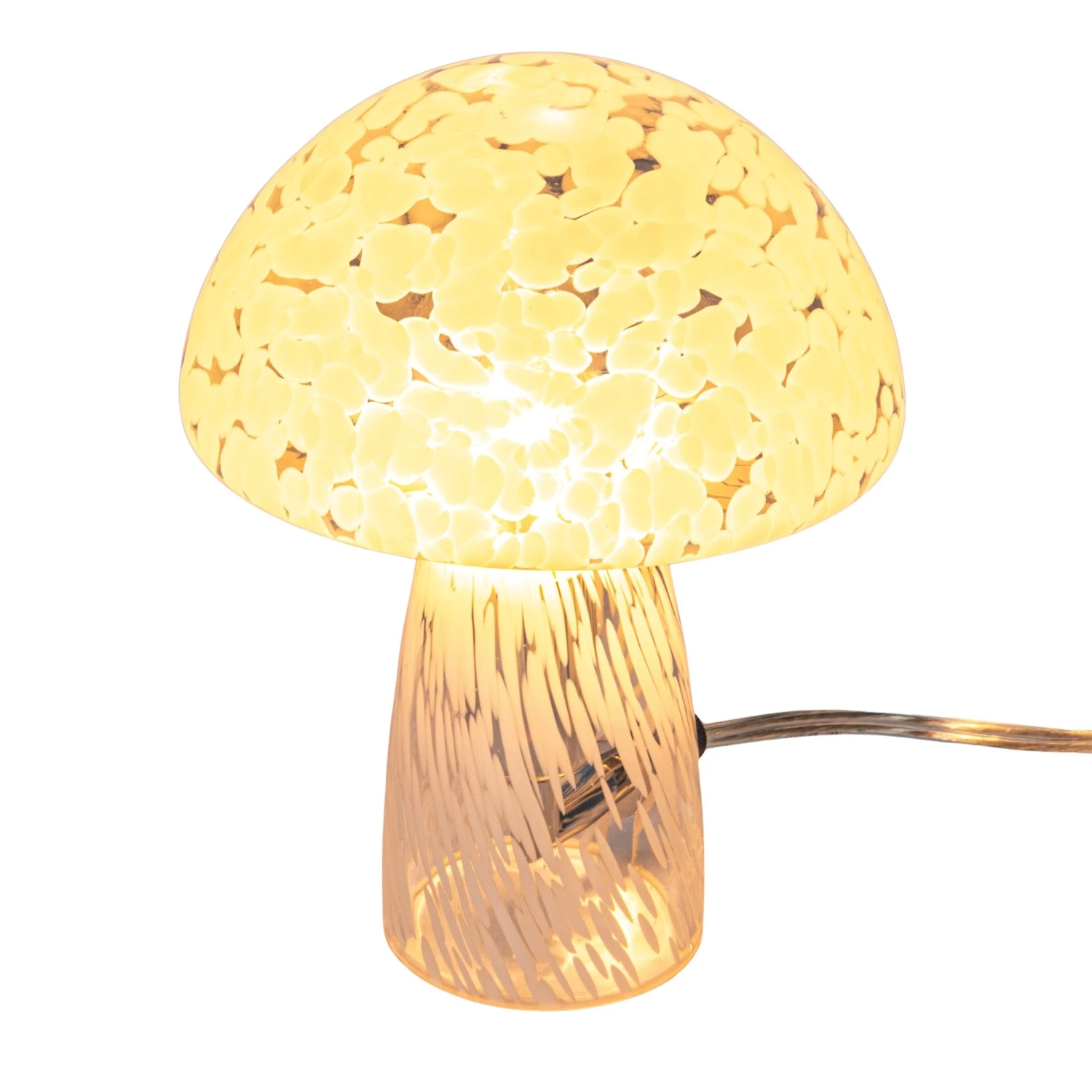 Blown Confetti Glass Mushroom Shaped Table Lamp - 7-3/4-in - Mellow Monkey