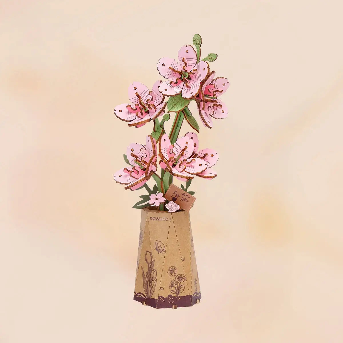 3D Wooden Flower Puzzle: Sakura – Mellow Monkey 3D Wooden Flower Puzzle: Sakura – Mellow Monkey