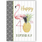 Happy 40th Birthday Flamingo and Pineapple - Birthday Greeting Card - Mellow Monkey