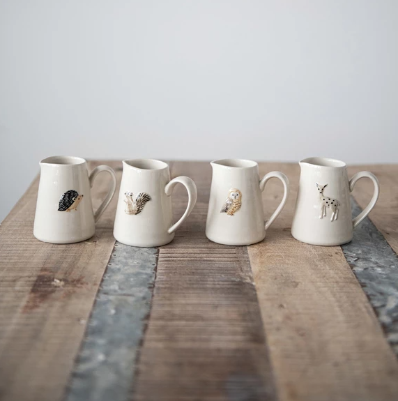 Hand Painted Stoneware Hedgehog Measuring Cups, Set of 4