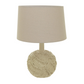 Handmade Textured Stoneware Table Lamp with Fabric Shade - 23-in - Mellow Monkey