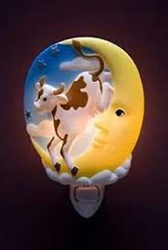 Cow Over The Moon - Hand Painted Marble Night Light - Mellow Monkey