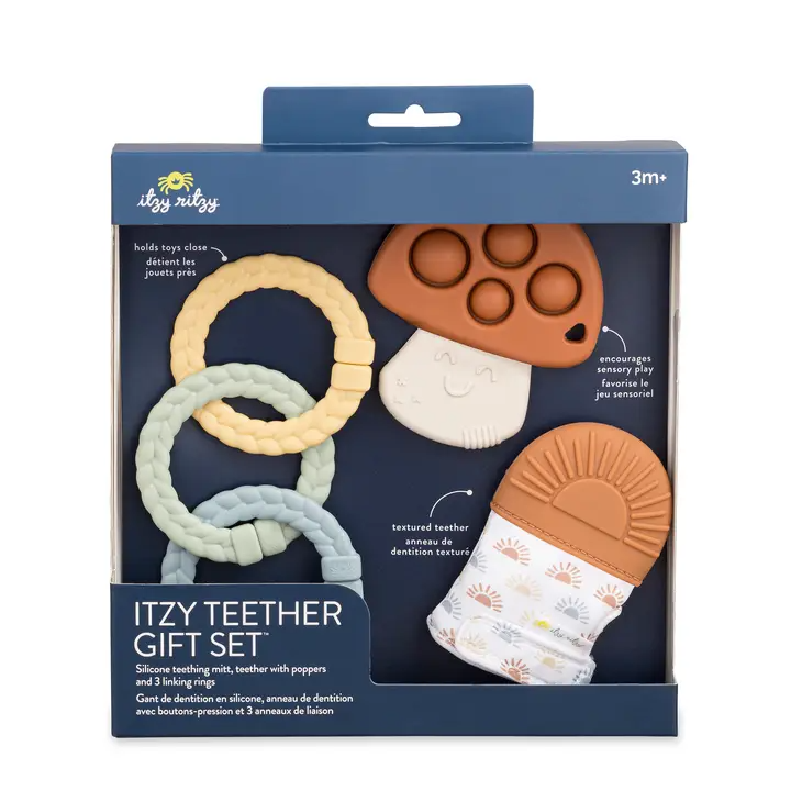 Itzy Baby Teether Gift Set - Mushroom - Mellow Monkey