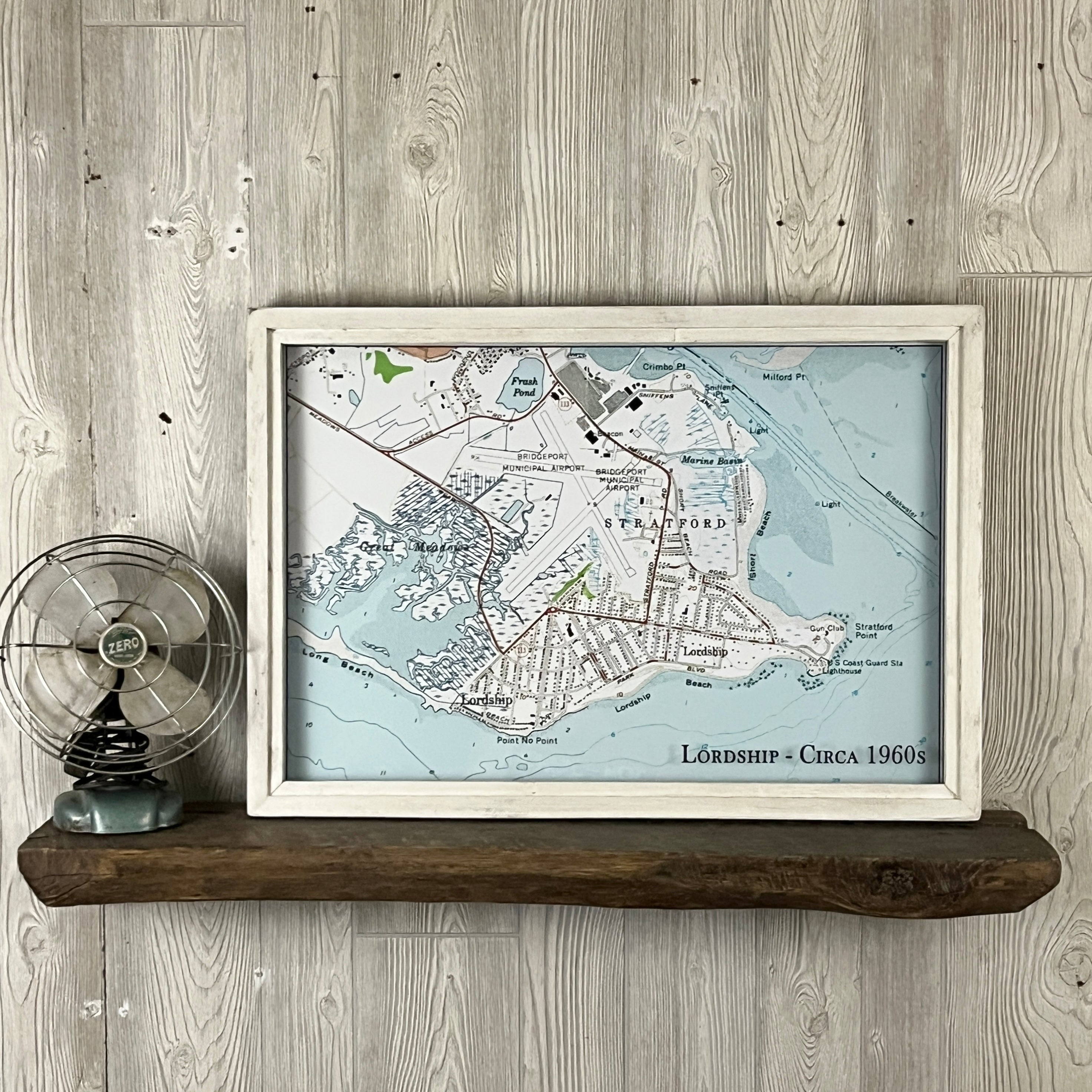 Lordship Stratford Vintage Nautical Map Circa 1960's - Framed