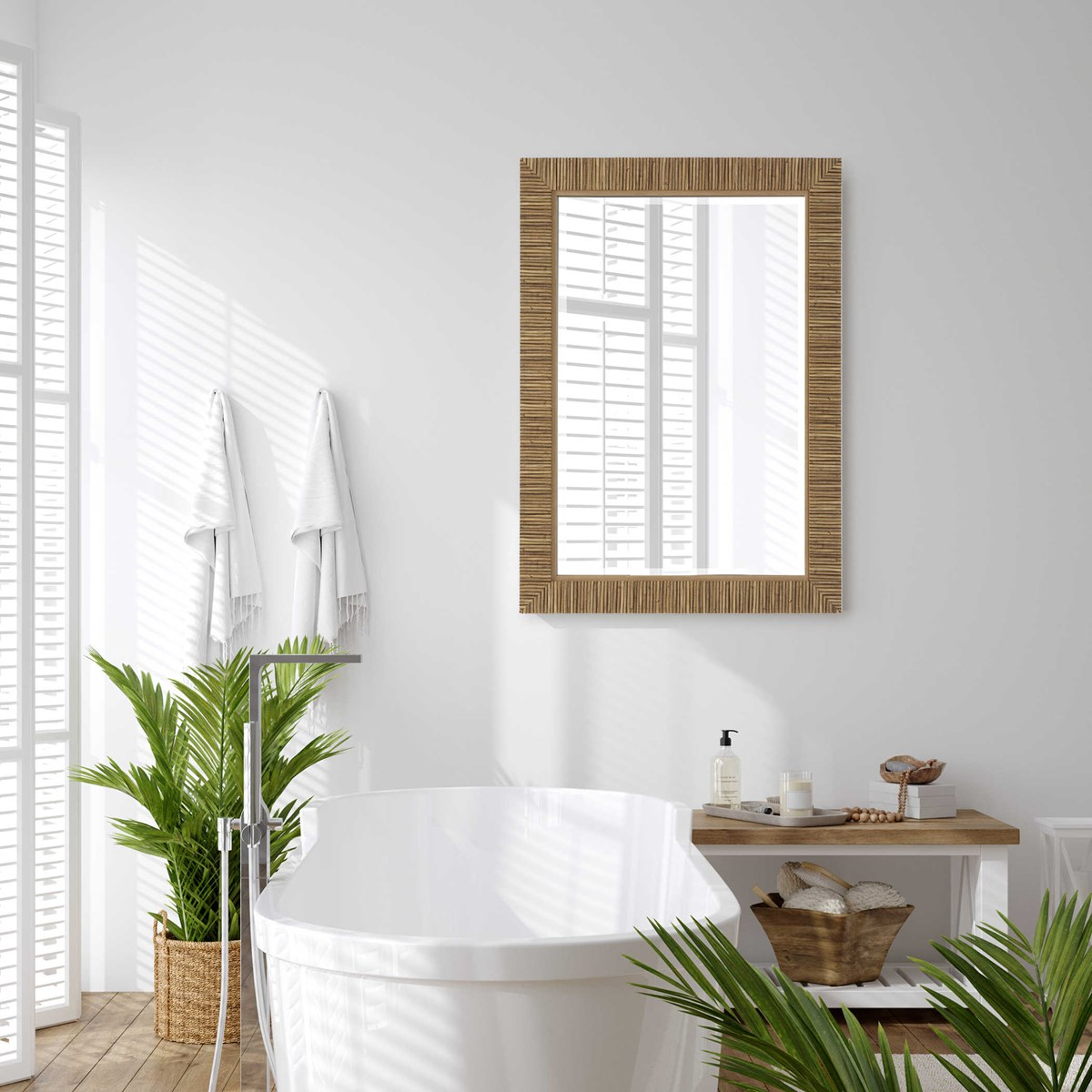 Salt + Light Rattan Rectangular Mirror - 35-in – Mellow Monkey